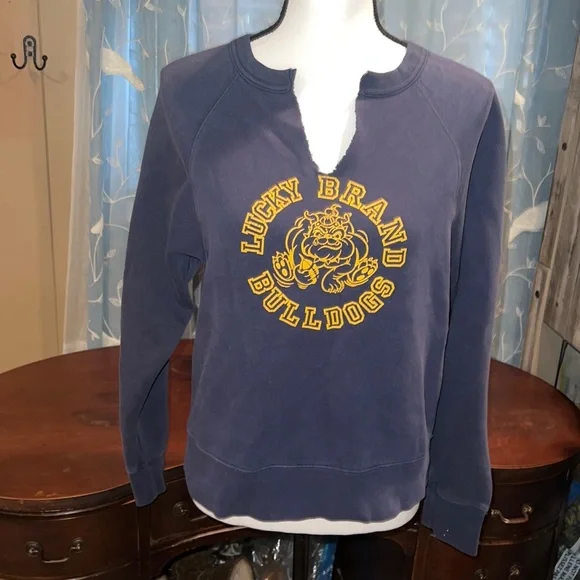 RARE VINTAGE Lucky Brand Bulldogs sweatshirt in excellent condition size S! - Picture 3 of 9